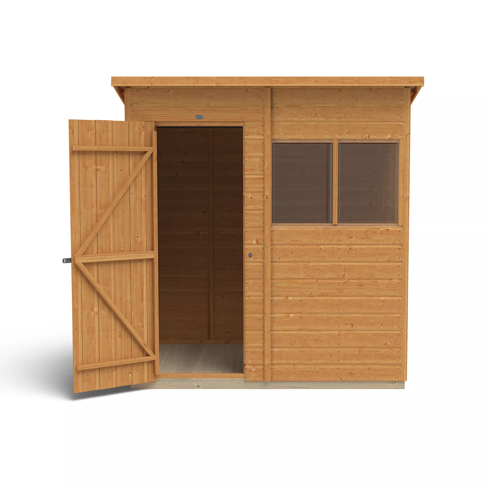 Forest Garden 6x4 Ft Pent Shiplap Wooden 2 Windows Shed With Floor (Base Included) 8 Forest Garden 6x4 Ft Pent Shiplap Wooden 2 Windows Shed With Floor (Base Included) - Image 6