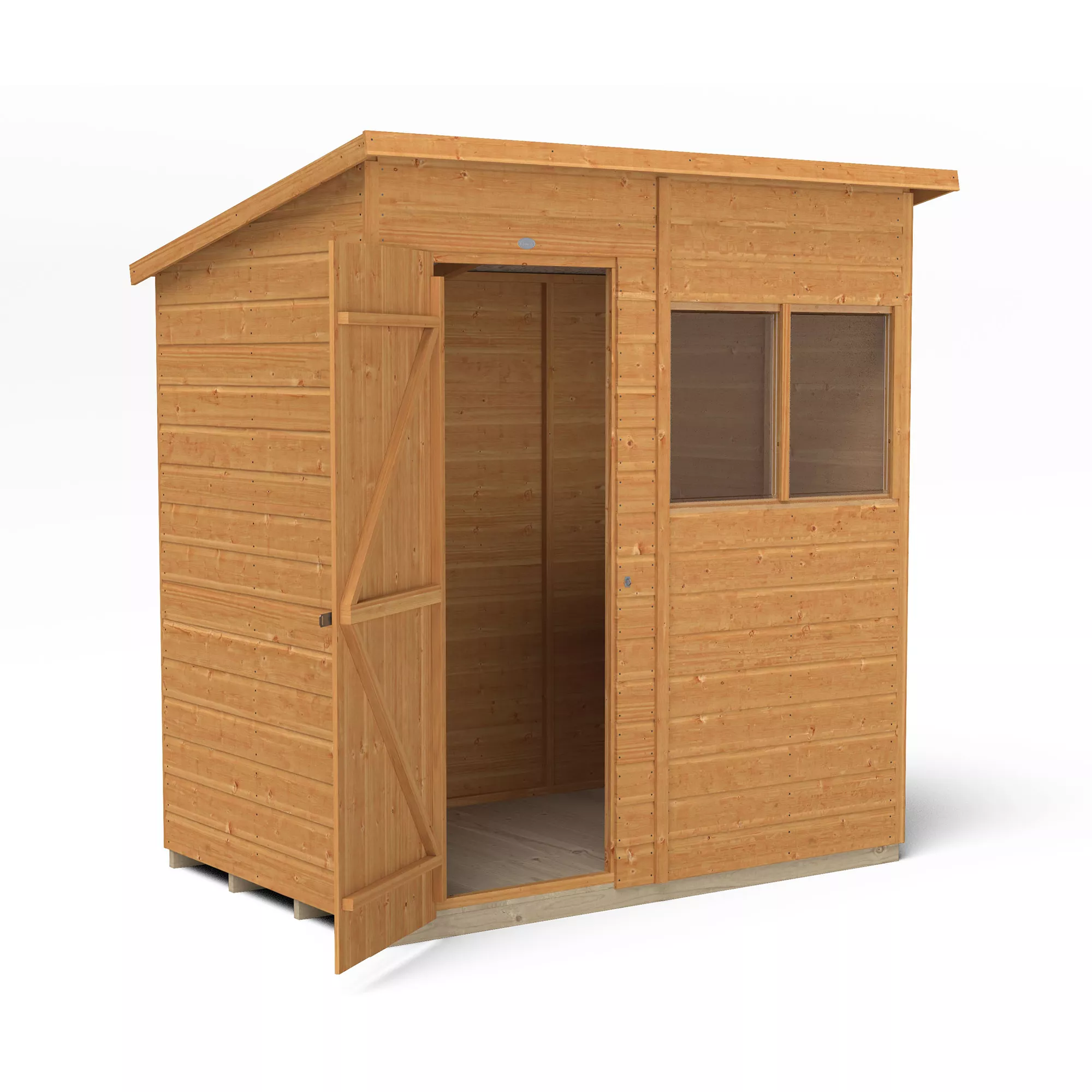 Forest Garden 6x4 Ft Pent Shiplap Wooden 2 Windows Shed With Floor (Base Included) - Assembly Service Included 7 Forest Garden 6x4 Ft Pent Shiplap Wooden 2 Windows Shed With Floor (Base Included) - Assembly Service Included - Image 5