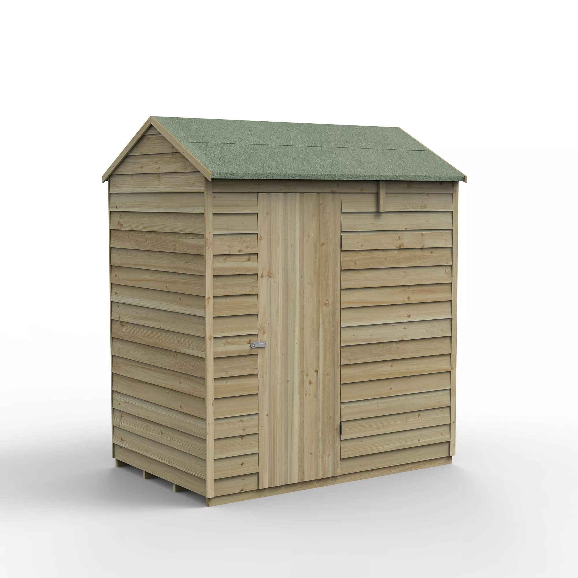 Forest Garden 6x4 Ft Reverse Apex Overlap Wooden Shed With Floor (Base Included) - Assembly Service Included 4 Forest Garden 6x4 Ft Reverse Apex Overlap Wooden Shed With Floor (Base Included) - Assembly Service Included - Image 2