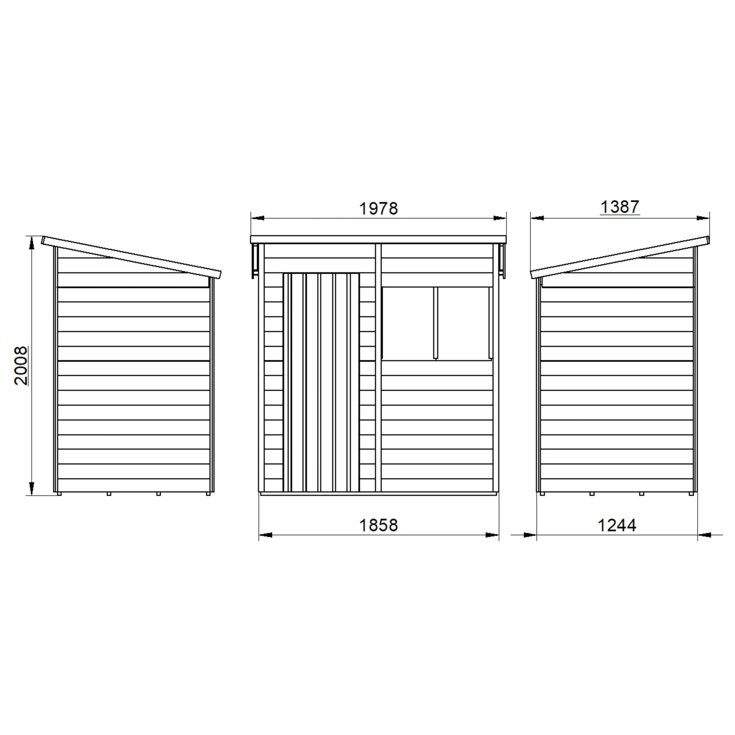 Forest Garden 6x4 Pent Dip Treated Overlap Wooden Shed With Floor - Assembly Service Included 9 Forest Garden 6x4 Pent Dip Treated Overlap Wooden Shed With Floor - Assembly Service Included - Image 7