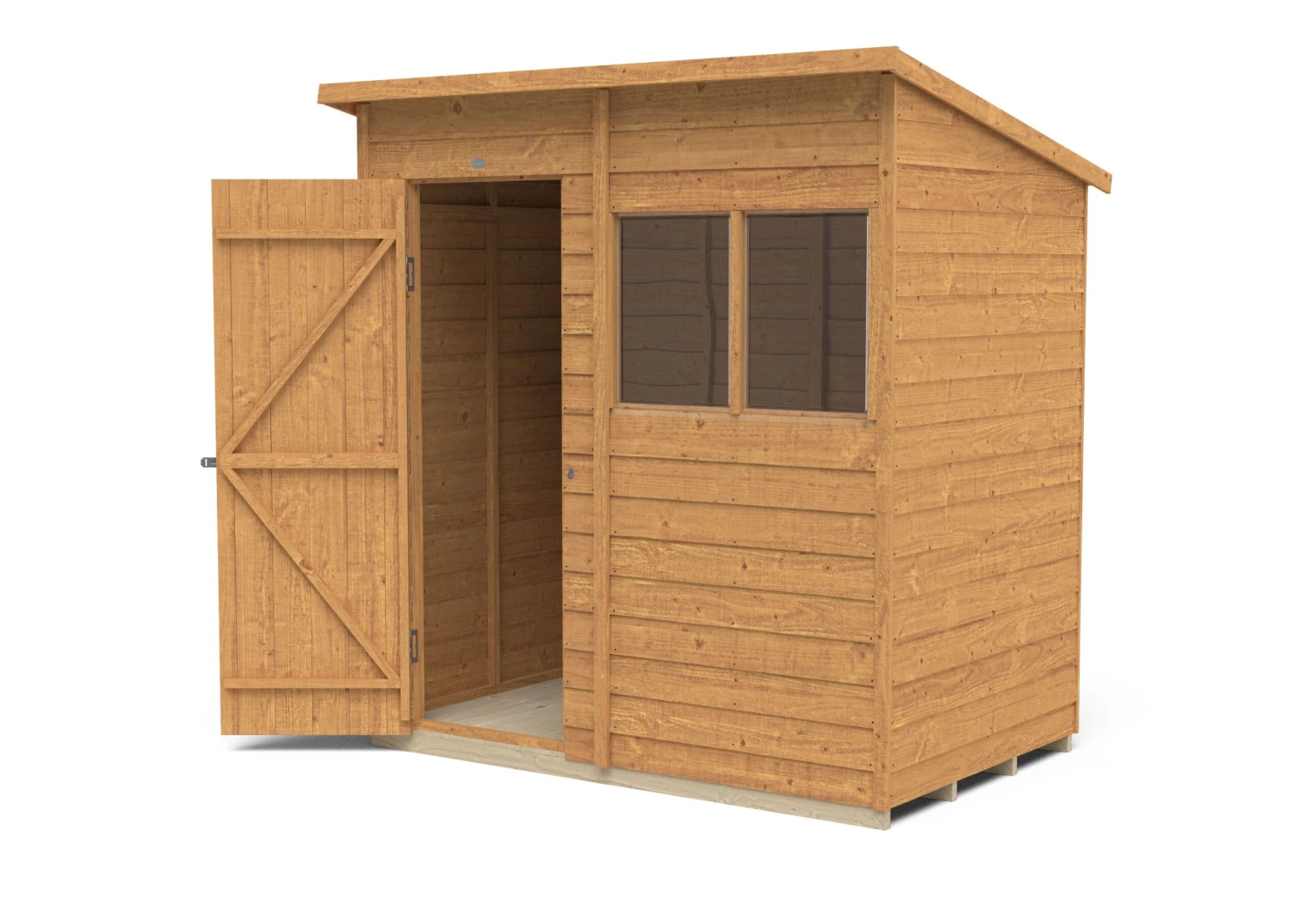 Forest Garden 6x4 Pent Dip Treated Overlap Wooden Shed With Floor - Assembly Service Included 6 Forest Garden 6x4 Pent Dip Treated Overlap Wooden Shed With Floor - Assembly Service Included - Image 4