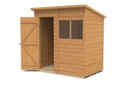 Forest Garden 6x4 Pent Dip Treated Overlap Wooden Shed With Floor (Base Included) -Gardens and Outdoor forest garden 6x4 pent dip treated overlap wooden shed with floor base included 5013053178355 21c bq