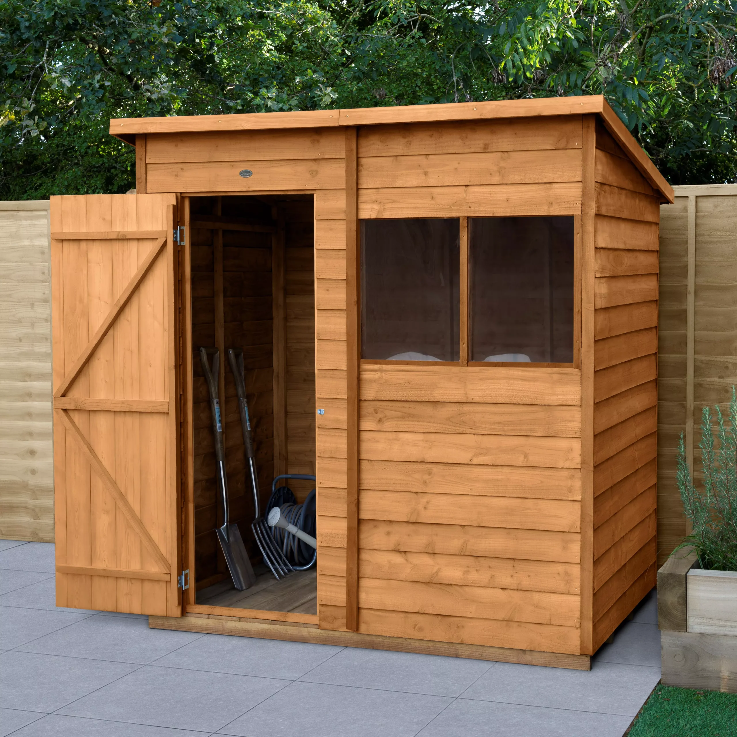 Forest Garden 6x4 Pent Dip Treated Overlap Wooden Shed With Floor 3 Forest Garden 6x4 Pent Dip Treated Overlap Wooden Shed With Floor