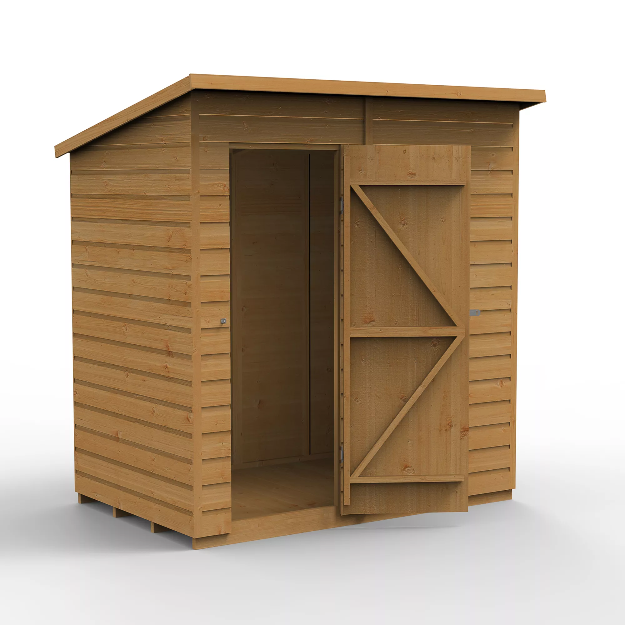 Forest Garden 6x4 Pent Dip Treated Shiplap Wooden Shed With Floor (Base Included) 3 Forest Garden 6x4 Pent Dip Treated Shiplap Wooden Shed With Floor (Base Included)