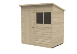 Forest Garden 6x4 Pent Pressure Treated Overlap Wooden Shed With Floor (Base Included) - Assembly Service Included -Gardens and Outdoor forest garden 6x4 pent pressure treated overlap wooden shed with floor base included assembly service included5013053178416 01c bq
