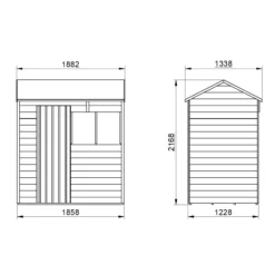 Forest Garden 6x4 Reverse Apex Dip Treated Overlap Wooden Shed With Floor (Base Included) -Gardens and Outdoor forest garden 6x4 reverse apex dip treated overlap wooden shed with floor base included 5013053178126 01t bq