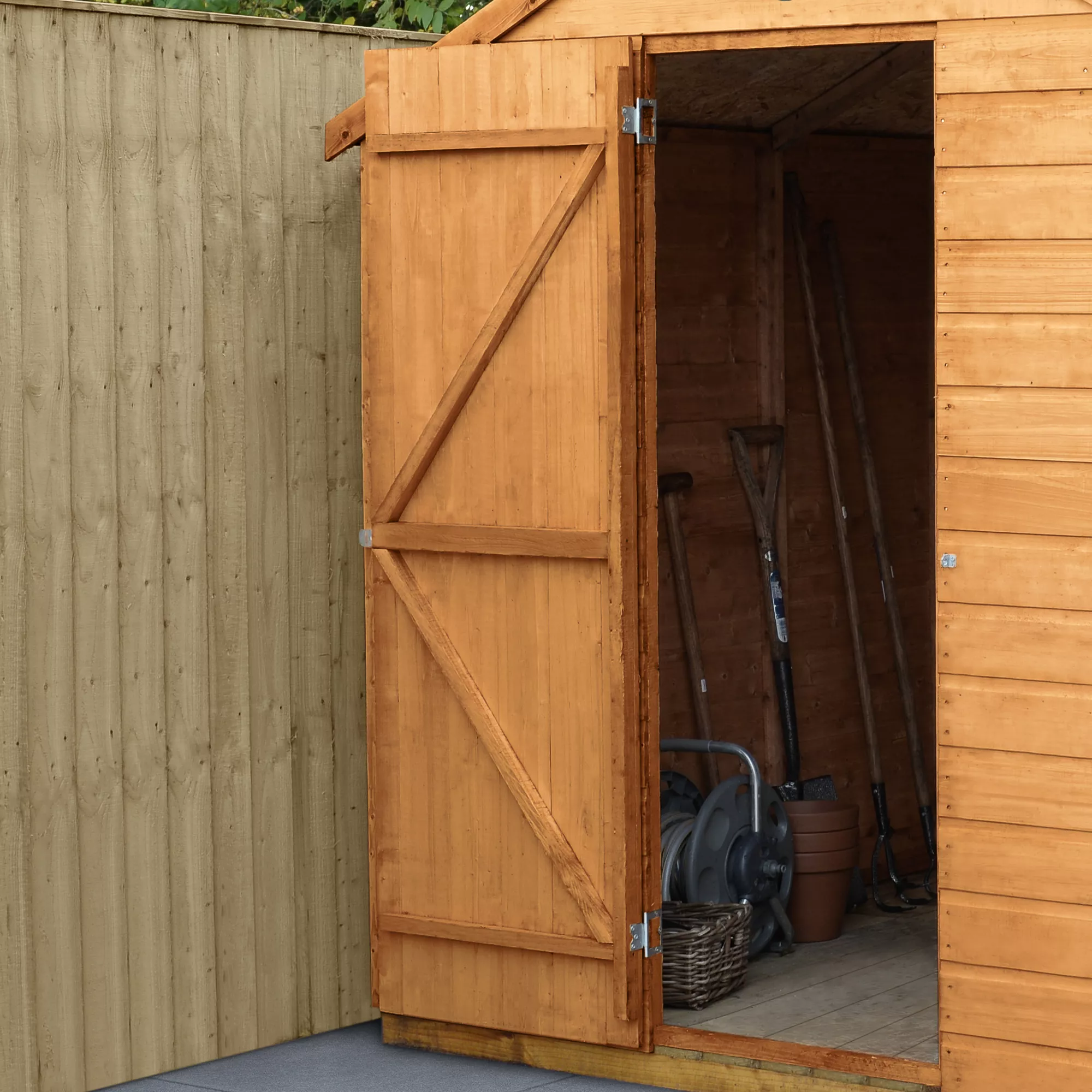 Forest Garden 6x4 Reverse Apex Dip Treated Shiplap Wooden Shed With Floor 5 Forest Garden 6x4 Reverse Apex Dip Treated Shiplap Wooden Shed With Floor - Image 3