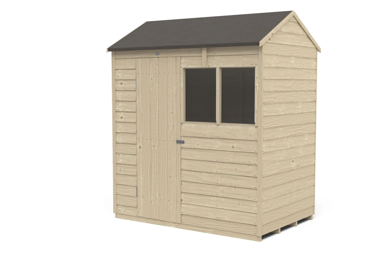 Forest Garden 6x4 Reverse Apex Pressure Treated Overlap Wooden Shed With Floor (Base Included) - Assembly Service Included 4 Forest Garden 6x4 Reverse Apex Pressure Treated Overlap Wooden Shed With Floor (Base Included) - Assembly Service Included - Image 2