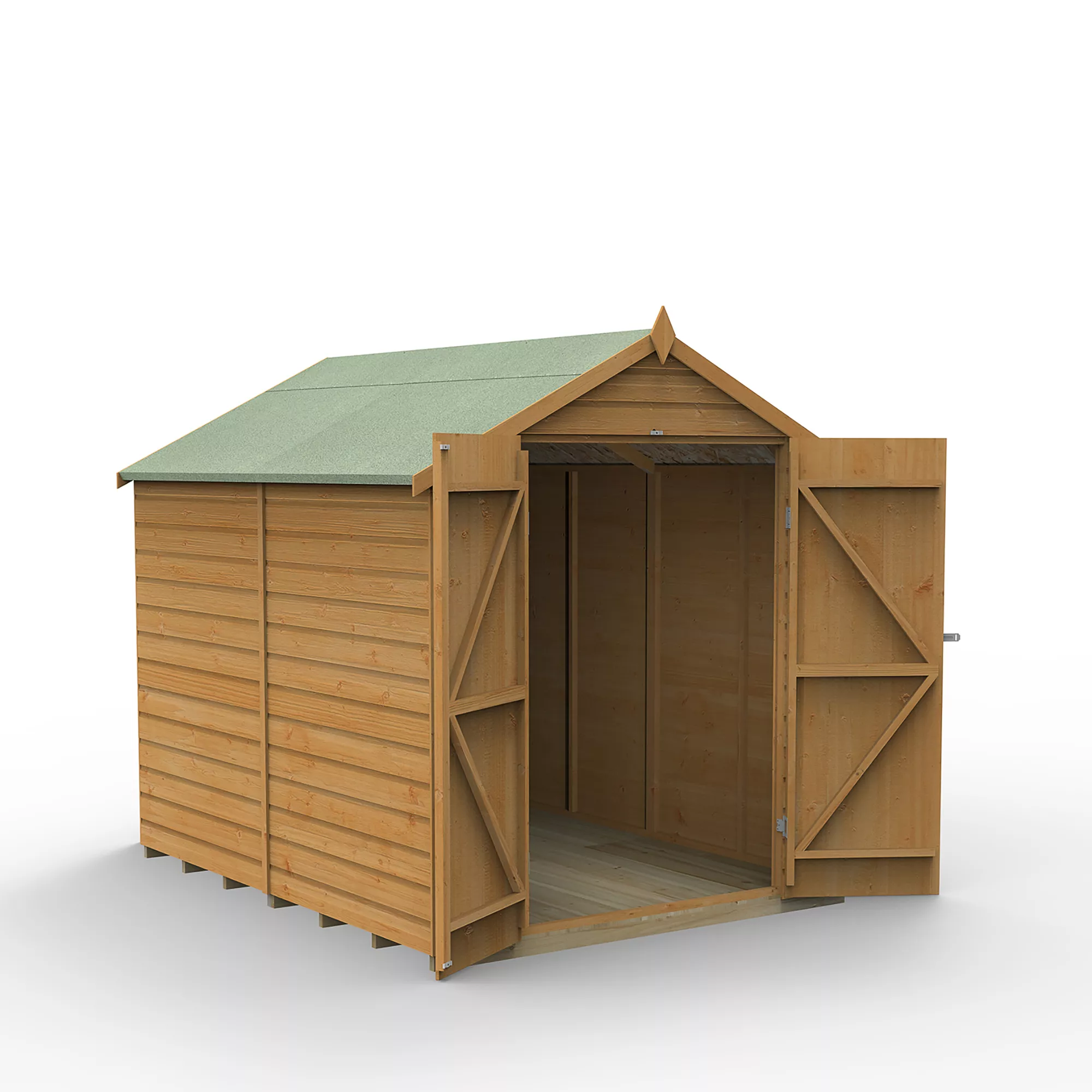 Forest Garden 6x8 Apex Dip Treated Shiplap Wooden Shed With Floor - Assembly Service Included 3 Forest Garden 6x8 Apex Dip Treated Shiplap Wooden Shed With Floor - Assembly Service Included
