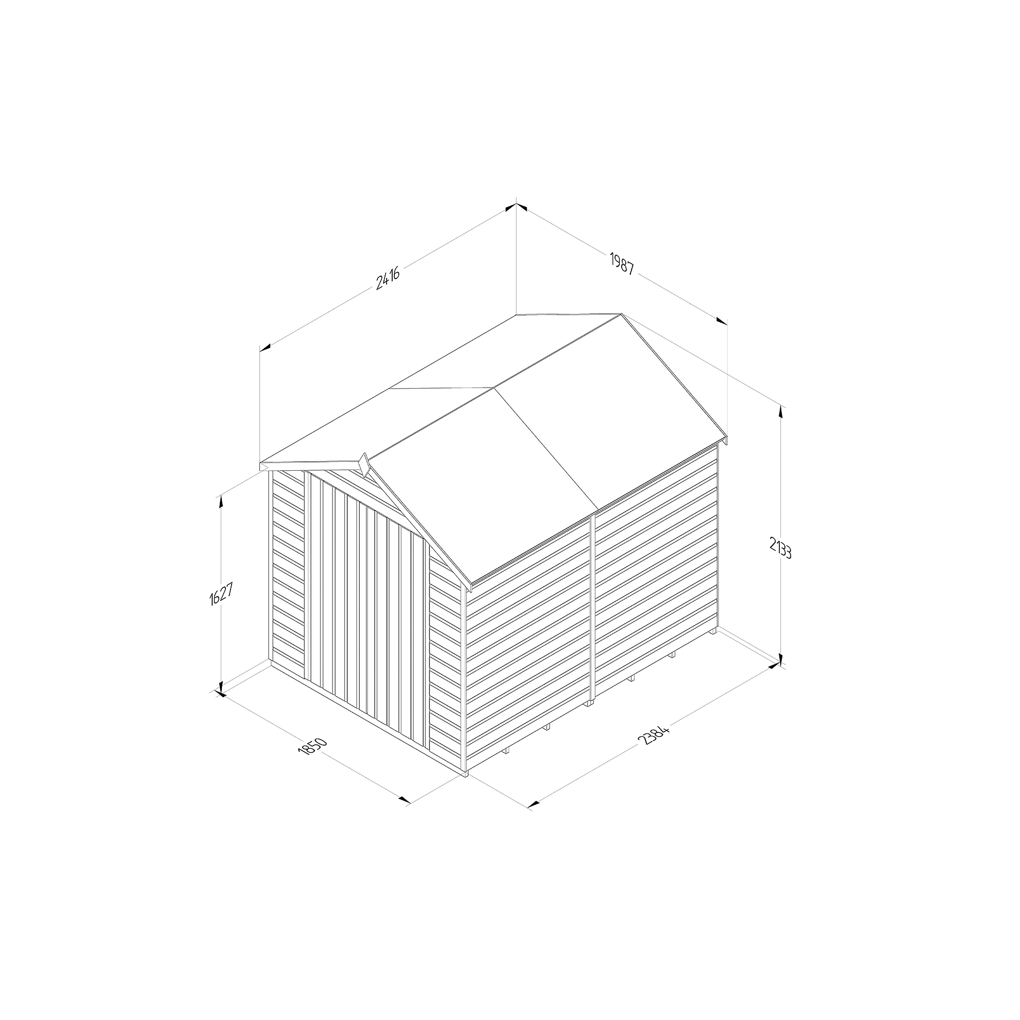 Forest Garden 6x8 Apex Dip Treated Shiplap Wooden Shed With Floor - Assembly Service Included 6 Forest Garden 6x8 Apex Dip Treated Shiplap Wooden Shed With Floor - Assembly Service Included - Image 4
