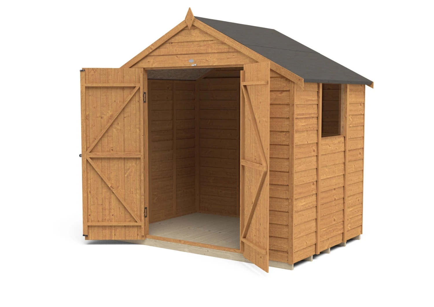Forest Garden 7x5 Apex Dip Treated Overlap Wooden Shed With Floor - Assembly Service Included 6 Forest Garden 7x5 Apex Dip Treated Overlap Wooden Shed With Floor - Assembly Service Included - Image 4