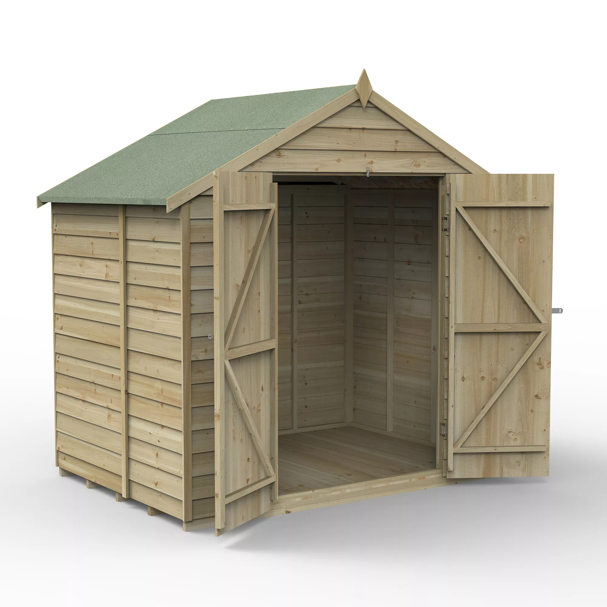 Forest Garden 7x5 Apex Pressure Treated Overlap Wooden Shed With Floor (Base Included) - Assembly Service Included 3 Forest Garden 7x5 Apex Pressure Treated Overlap Wooden Shed With Floor (Base Included) - Assembly Service Included