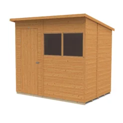 Forest Garden 7x5 Ft Pent Shiplap Wooden 2 Windows Shed With Floor (Base Included) -Gardens and Outdoor forest garden 7x5 ft pent shiplap wooden 2 windows shed with floor base included 5013053178942 02c bq