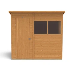 Forest Garden 7x5 Ft Pent Shiplap Wooden 2 Windows Shed With Floor (Base Included) -Gardens and Outdoor forest garden 7x5 ft pent shiplap wooden 2 windows shed with floor base included 5013053178942 04c bq