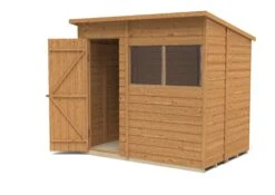 Forest Garden 7x5 Pent Dip Treated Overlap Wooden Shed With Floor (Base Included) -Gardens and Outdoor forest garden 7x5 pent dip treated overlap wooden shed with floor base included 5013053178454 21c bq