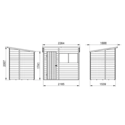 Forest Garden 7x5 Pent Dip Treated Overlap Wooden Shed With Floor (Base Included) - Assembly Service Included -Gardens and Outdoor forest garden 7x5 pent dip treated overlap wooden shed with floor base included assembly service included5013053178461 01t bq