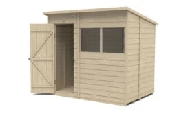 Forest Garden 7x5 Pent Pressure Treated Overlap Wooden Shed With Floor - Assembly Service Included -Gardens and Outdoor forest garden 7x5 pent pressure treated overlap wooden shed with floor assembly service included5013053178492 21c bq