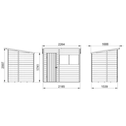 Forest Garden 7x5 Pent Pressure Treated Overlap Wooden Shed With Floor (Base Included) -Gardens and Outdoor forest garden 7x5 pent pressure treated overlap wooden shed with floor base included 5013053178508 01t bq