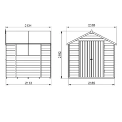 Forest Garden 7x7 Ft Apex Overlap Wooden 2 Door 2 Windows Shed With Floor -Gardens and Outdoor forest garden 7x7 ft apex overlap wooden 2 door 2 windows shed with floor5013053177877 01t bq