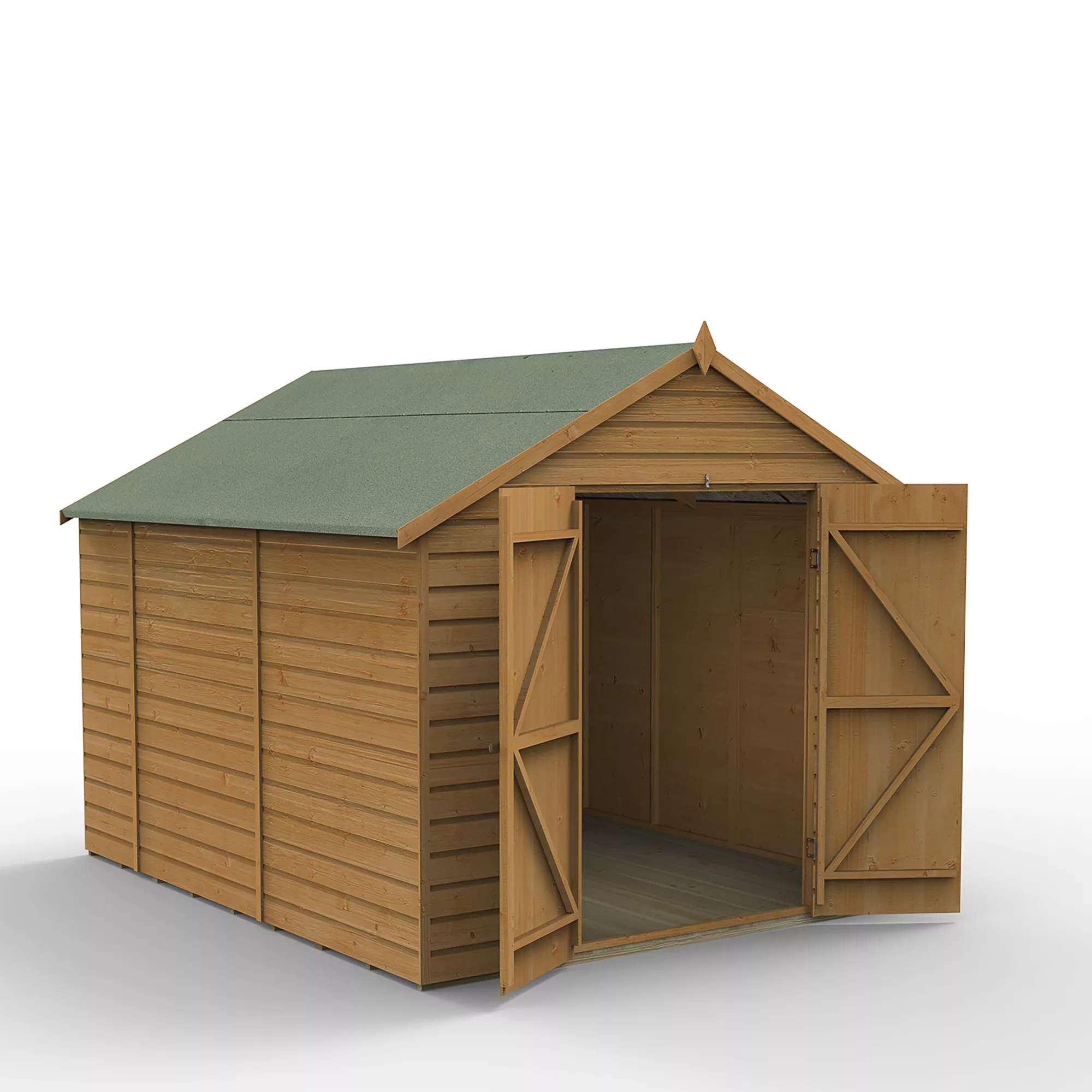 Forest Garden 8x10 Apex Dip Treated Shiplap Wooden Shed With Floor (Base Included) 3 Forest Garden 8x10 Apex Dip Treated Shiplap Wooden Shed With Floor (Base Included)