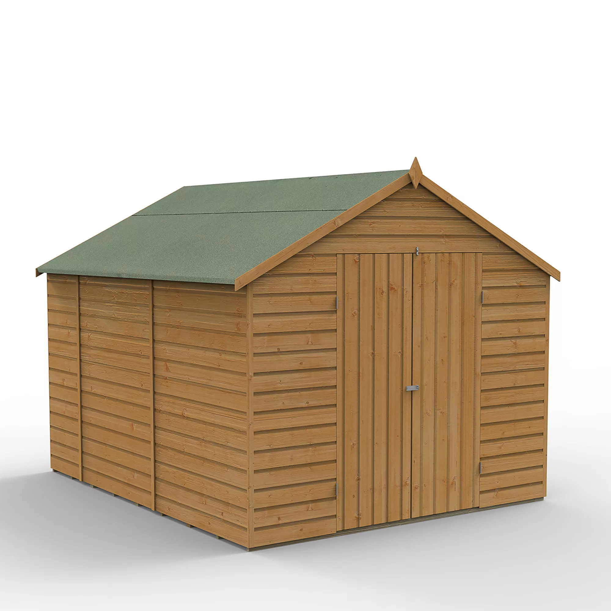 Forest Garden 8x10 Apex Dip Treated Shiplap Wooden Shed With Floor (Base Included) 4 Forest Garden 8x10 Apex Dip Treated Shiplap Wooden Shed With Floor (Base Included) - Image 2