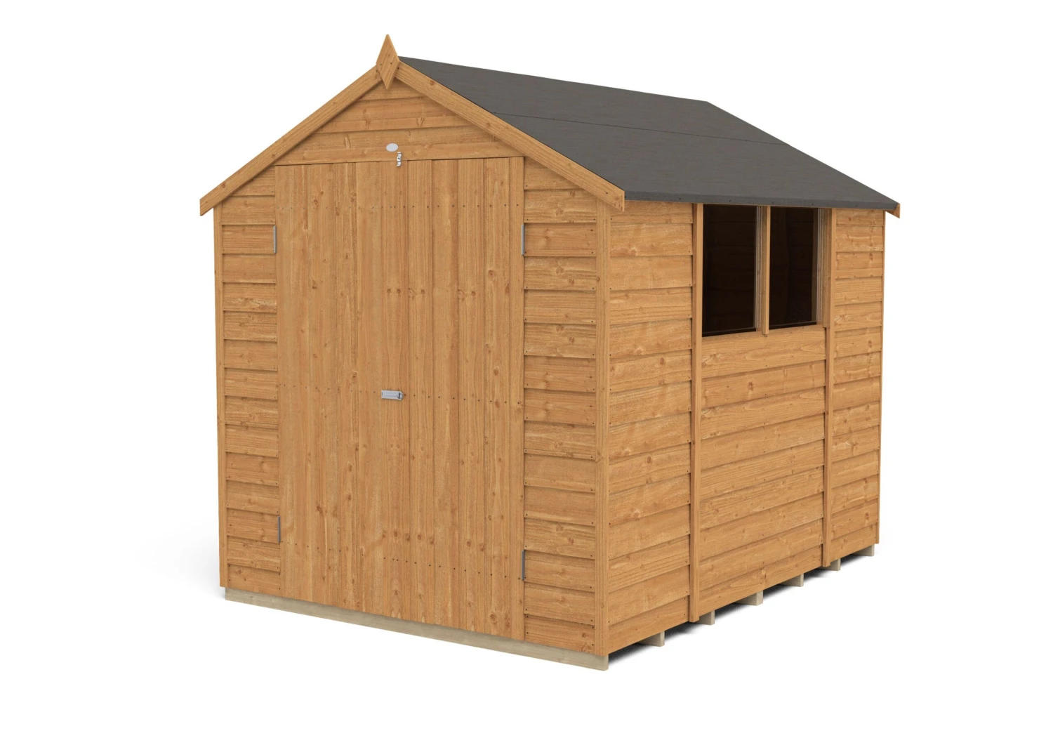 Forest Garden 8x6 Apex Dip Treated Overlap Wooden Shed With Floor - Assembly Service Included 4 Forest Garden 8x6 Apex Dip Treated Overlap Wooden Shed With Floor - Assembly Service Included - Image 2