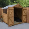 Forest Garden 8x6 Apex Dip Treated Overlap Wooden Shed With Floor - Assembly Service Included -Gardens and Outdoor forest garden 8x6 apex dip treated overlap wooden shed with floor assembly service included5013053177556 01i bq