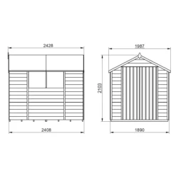 Forest Garden 8x6 Apex Dip Treated Overlap Wooden Shed With Floor (Base Included) -Gardens and Outdoor forest garden 8x6 apex dip treated overlap wooden shed with floor base included 5013053177563 01t bq