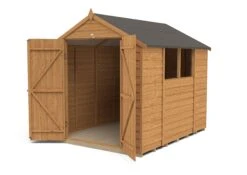 Forest Garden 8x6 Apex Dip Treated Overlap Wooden Shed With Floor (Base Included) -Gardens and Outdoor forest garden 8x6 apex dip treated overlap wooden shed with floor base included 5013053177563 21c bq