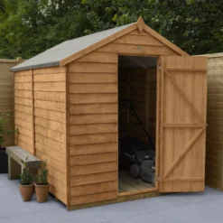 Forest Garden 8x6 Apex Dip Treated Overlap Wooden Shed With Floor