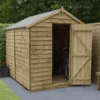 Forest Garden 8x6 Apex Pressure Treated Overlap Wooden Shed With Floor (Base Included) -Gardens and Outdoor forest garden 8x6 apex pressure treated overlap wooden shed with floor base included 5013053177419 01i bq