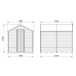 Forest Garden 8x6 Apex Pressure Treated Overlap Wooden Shed With Floor (Base Included) -Gardens and Outdoor forest garden 8x6 apex pressure treated overlap wooden shed with floor base included 5013053177419 01t bq
