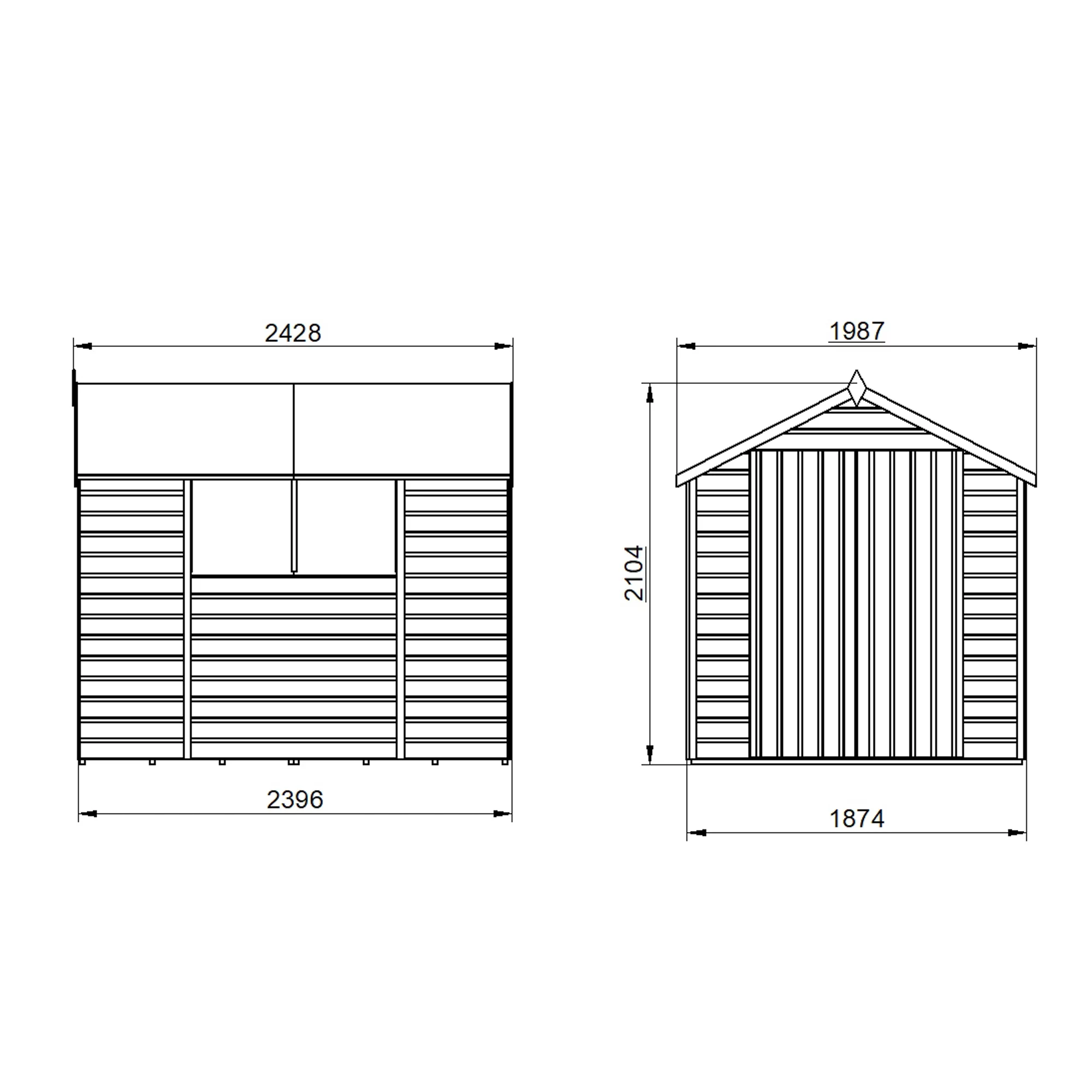 Forest Garden 8x6 Ft Apex Shiplap Wooden 2 Door 2 Windows Shed With Floor 22 Forest Garden 8x6 Ft Apex Shiplap Wooden 2 Door 2 Windows Shed With Floor - Image 20