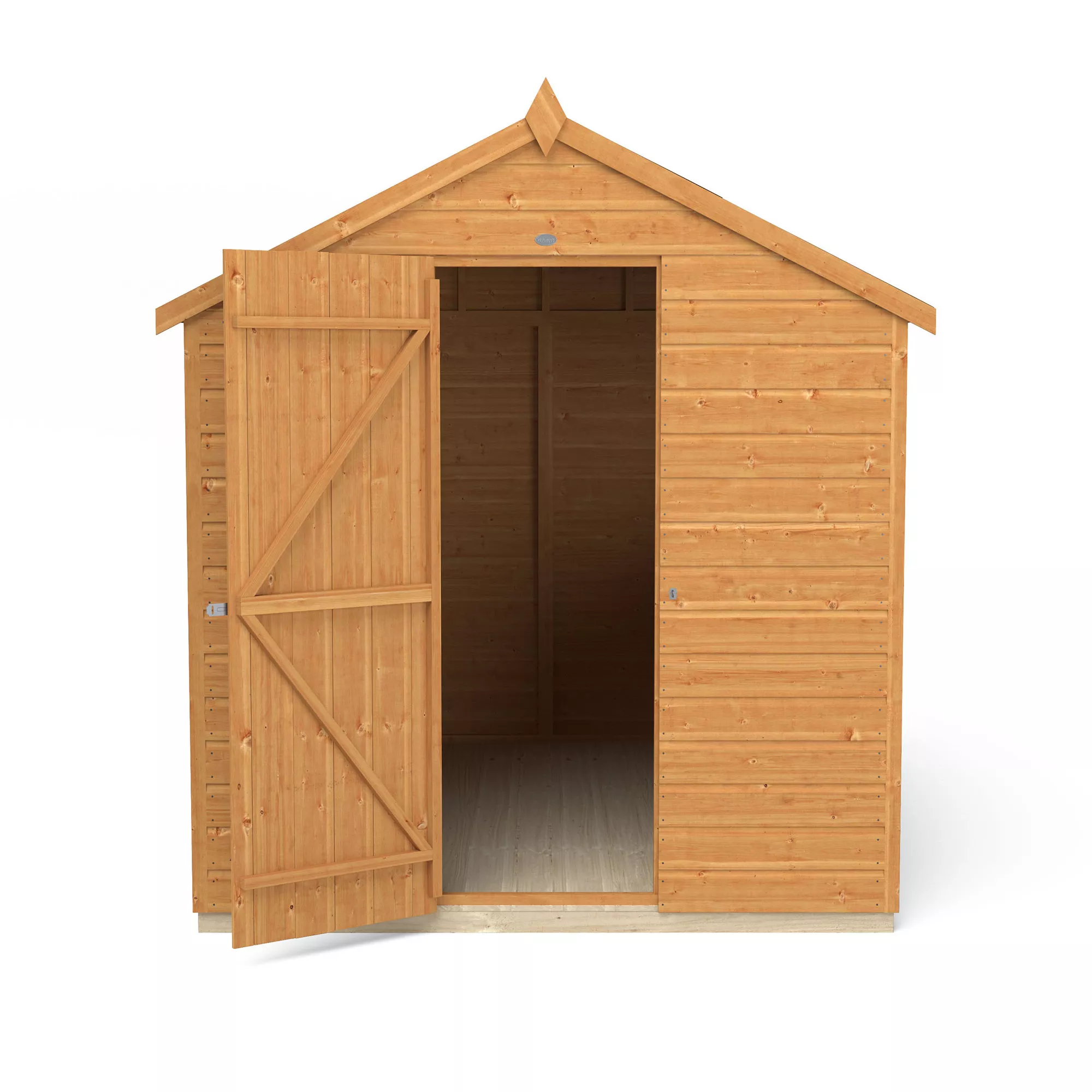 Forest Garden 8x6 Ft Apex Shiplap Wooden 2 Windows Shed With Floor (Base Included) 8 Forest Garden 8x6 Ft Apex Shiplap Wooden 2 Windows Shed With Floor (Base Included) - Image 6