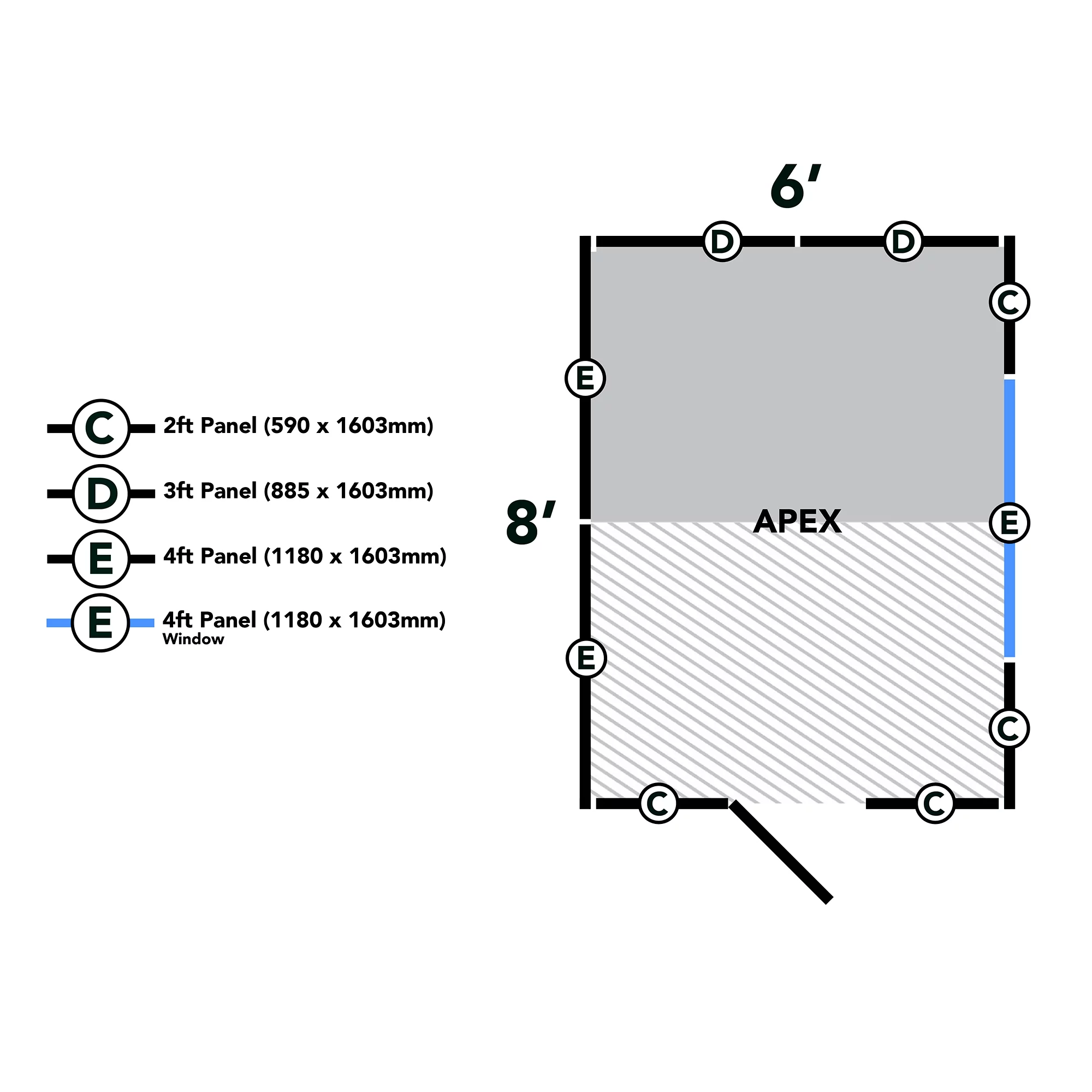 Forest Garden 8x6 Ft Apex Shiplap Wooden 2 Windows Shed With Floor (Base Included) 21 Forest Garden 8x6 Ft Apex Shiplap Wooden 2 Windows Shed With Floor (Base Included) - Image 19