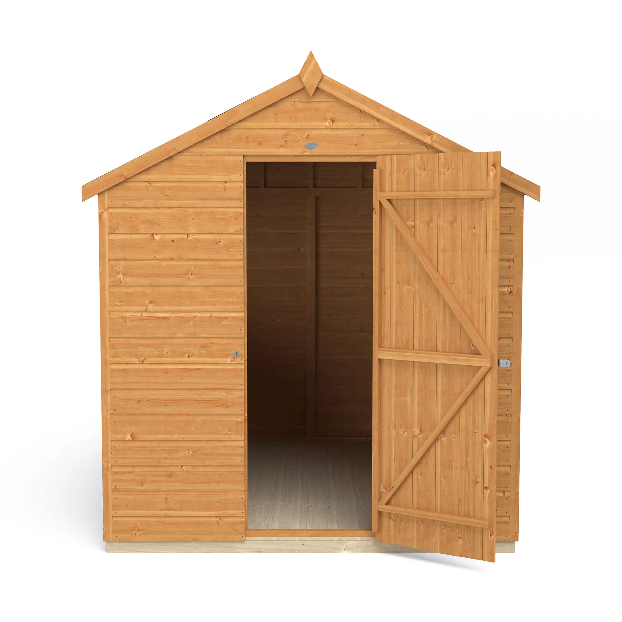 Forest Garden 8x6 Ft Apex Shiplap Wooden 2 Windows Shed With Floor (Base Included) 9 Forest Garden 8x6 Ft Apex Shiplap Wooden 2 Windows Shed With Floor (Base Included) - Image 7