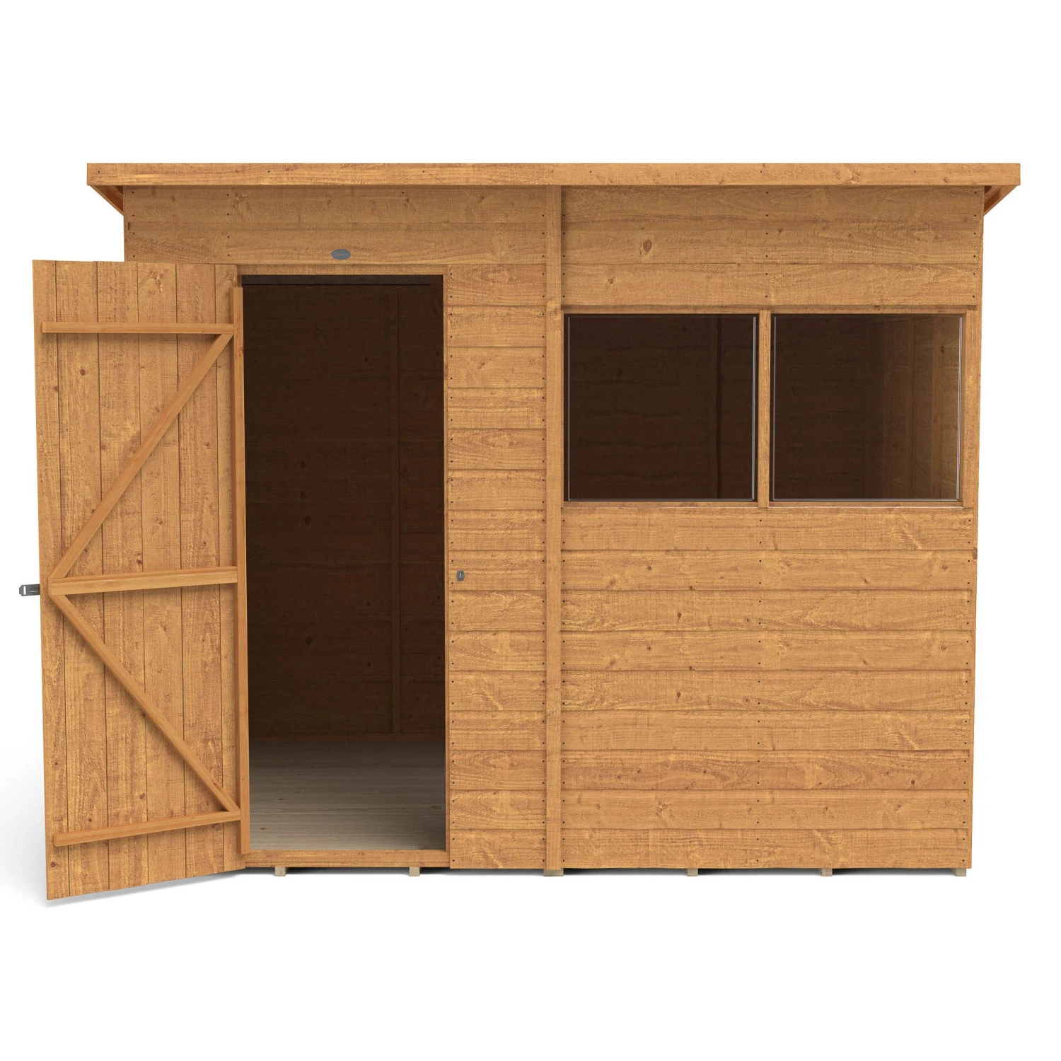 Forest Garden 8x6 Ft Pent Shiplap Wooden 2 Windows Shed With Floor - Assembly Service Included 5 Forest Garden 8x6 Ft Pent Shiplap Wooden 2 Windows Shed With Floor - Assembly Service Included - Image 3