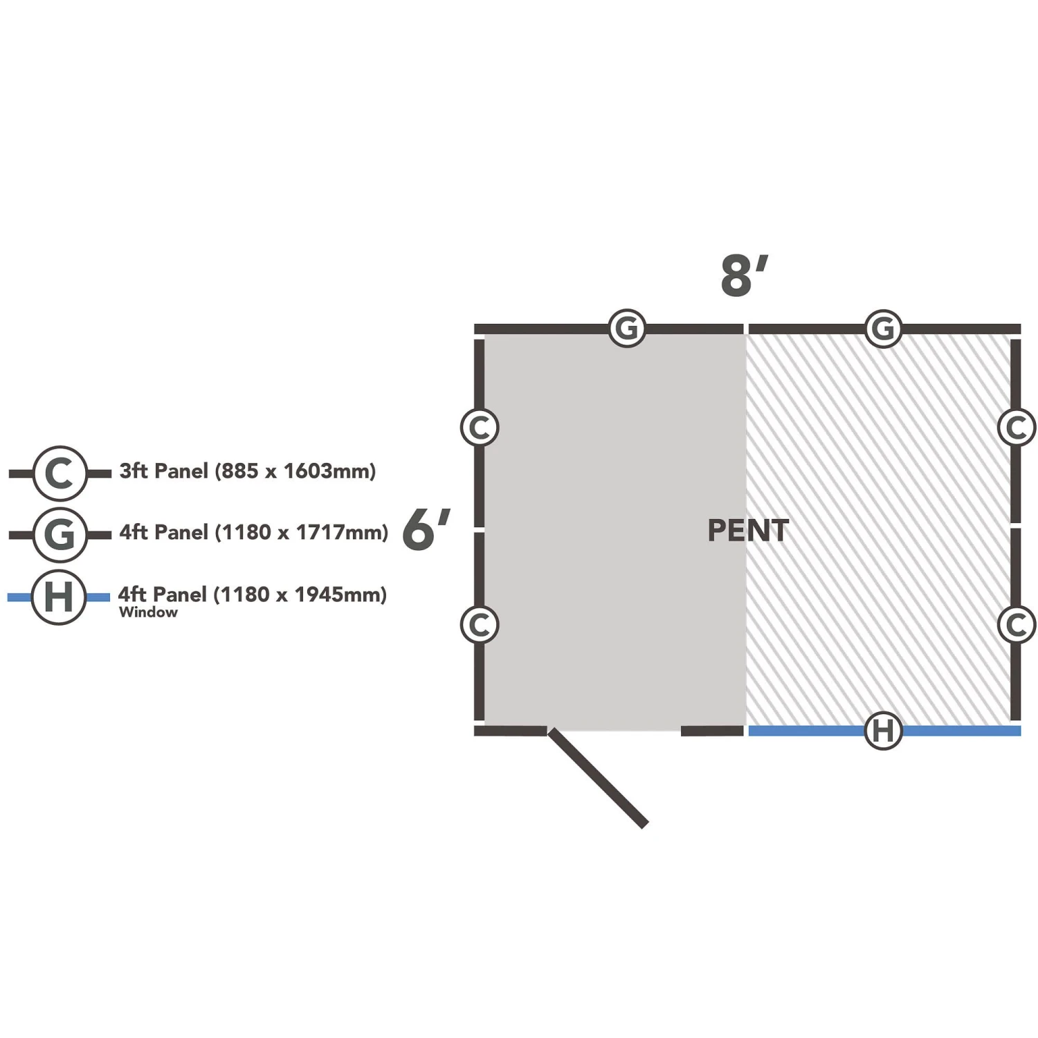 Forest Garden 8x6 Ft Pent Shiplap Wooden 2 Windows Shed With Floor - Assembly Service Included 7 Forest Garden 8x6 Ft Pent Shiplap Wooden 2 Windows Shed With Floor - Assembly Service Included - Image 5