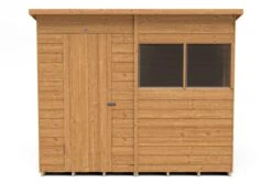Forest Garden 8x6 Pent Dip Treated Overlap Wooden Shed With Floor -Gardens and Outdoor forest garden 8x6 pent dip treated overlap wooden shed with floor5013053178539 02c bq