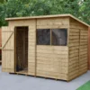 Forest Garden 8x6 Pent Pressure Treated Overlap Wooden Shed With Floor (Base Included) -Gardens and Outdoor forest garden 8x6 pent pressure treated overlap wooden shed with floor base included 5013053178607 01i bq