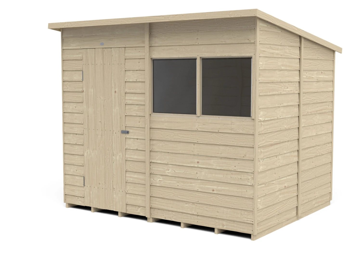 Forest Garden 8x6 Pent Pressure Treated Overlap Wooden Shed With Floor 4 Forest Garden 8x6 Pent Pressure Treated Overlap Wooden Shed With Floor - Image 2