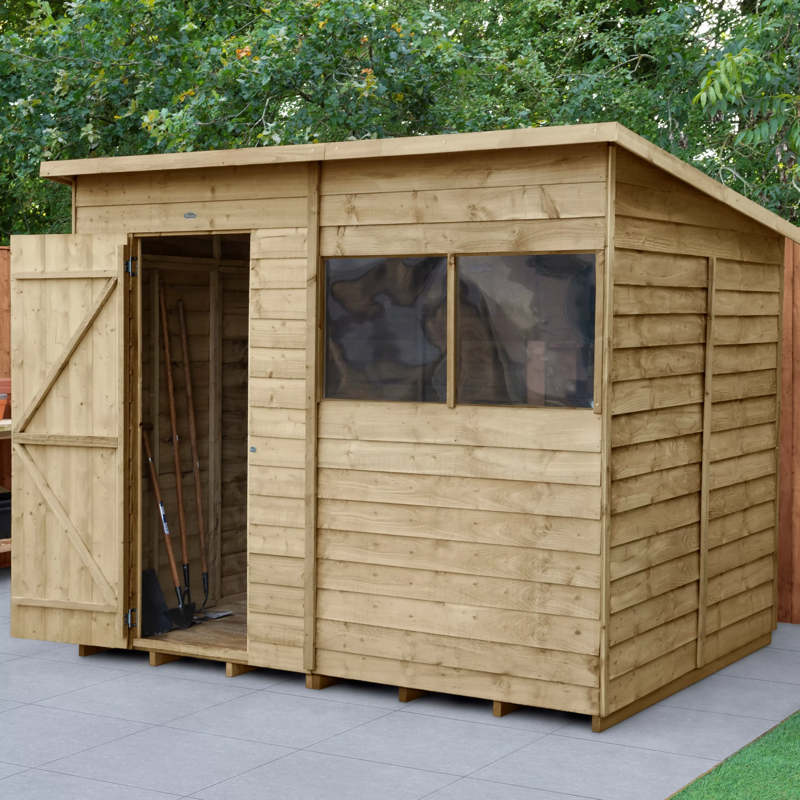 Forest Garden 8x6 Pent Pressure Treated Overlap Wooden Shed With Floor 3 Forest Garden 8x6 Pent Pressure Treated Overlap Wooden Shed With Floor
