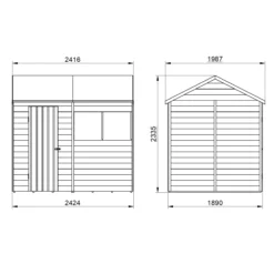 Forest Garden 8x6 Reverse Apex Dip Treated Overlap Wooden Shed With Floor (Base Included) -Gardens and Outdoor forest garden 8x6 reverse apex dip treated overlap wooden shed with floor base included 5013053178225 01t bq