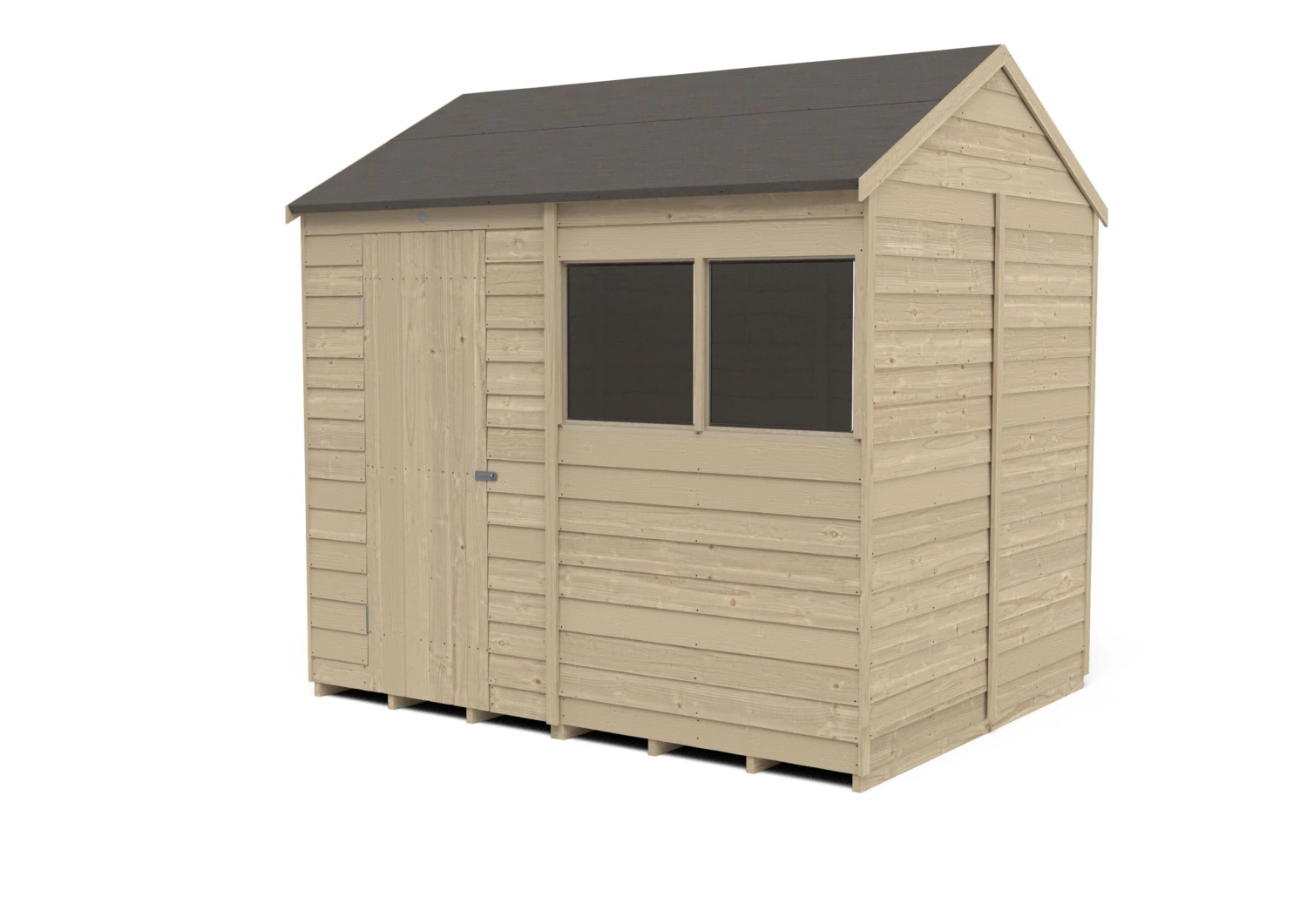 Forest Garden 8x6 Reverse Apex Pressure Treated Overlap Wooden Shed With Floor - Assembly Service Included 4 Forest Garden 8x6 Reverse Apex Pressure Treated Overlap Wooden Shed With Floor - Assembly Service Included - Image 2