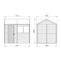 Forest Garden 8x6 Reverse Apex Pressure Treated Overlap Wooden Shed With Floor -Gardens and Outdoor forest garden 8x6 reverse apex pressure treated overlap wooden shed with floor5013053178256 01t bq