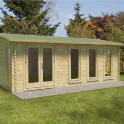 Forest Garden Blakedown 6x4 Toughened Glass Pent Loglap Solid Wood Cabin With Double Door - Assembly Service Included -Gardens and Outdoor forest garden blakedown 6x4 toughened glass pent loglap solid wood cabin with double door assembly service included5013053181591 01i bq