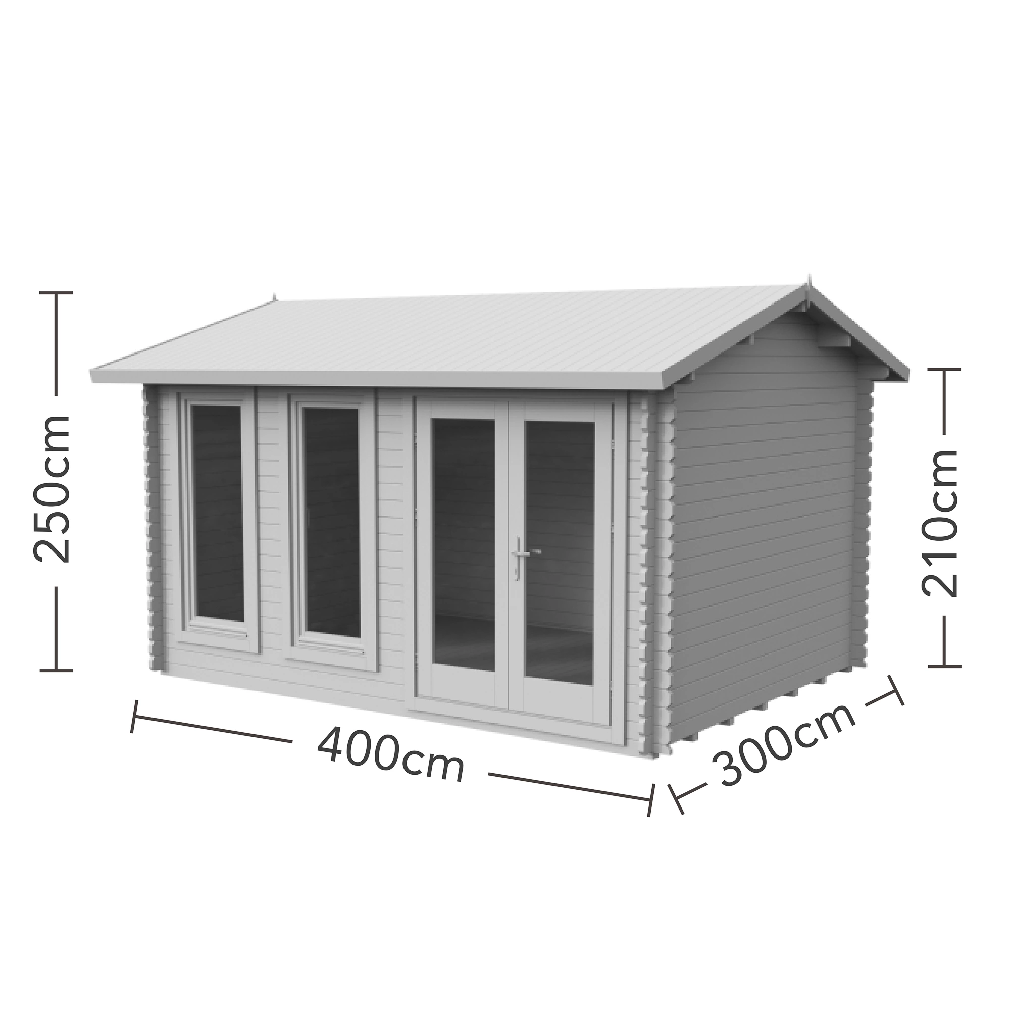 Forest Garden Chiltern 4x3 Toughened Glass Pent Loglap Solid Wood Cabin With Double Door 8 Forest Garden Chiltern 4x3 Toughened Glass Pent Loglap Solid Wood Cabin With Double Door - Image 6