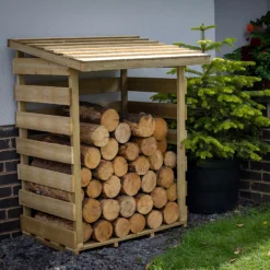 Forest Garden Compact Timber 3x3 Ft Pent Log Store -Gardens and Outdoor forest garden compact timber 3x3 ft pent log store5013053189900 04i