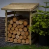 Forest Garden Compact Timber 3x3 Ft Pent Log Store -Gardens and Outdoor forest garden compact timber 3x3 ft pent log store5013053189900 05i