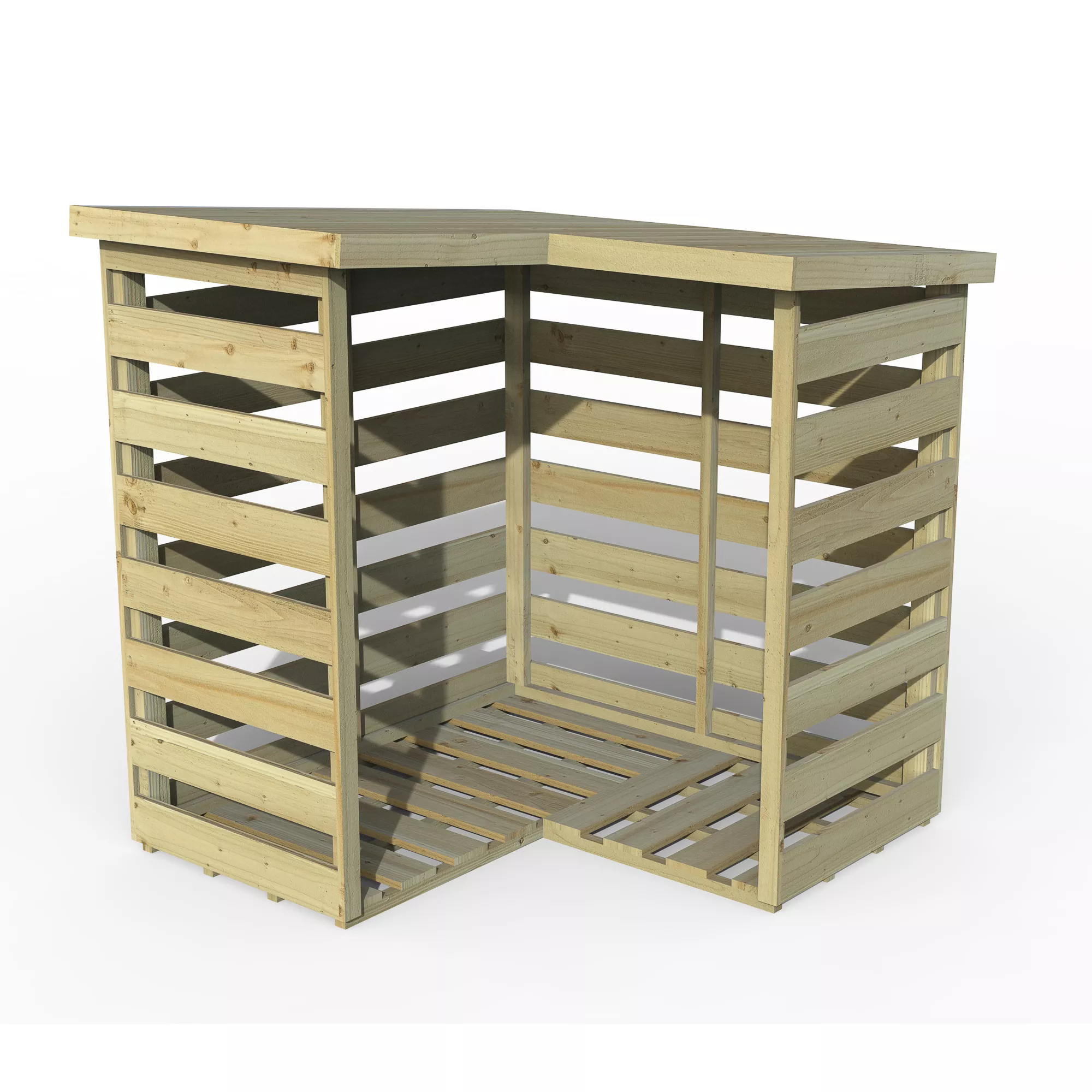 Forest Garden Corner Timber 4x4 Ft Log Store 4 Forest Garden Corner Timber 4x4 Ft Log Store - Image 2